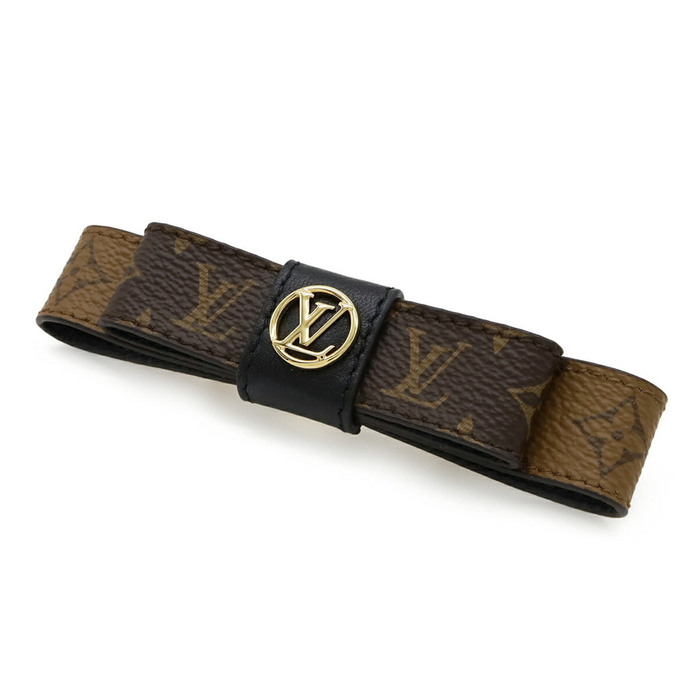 LOUIS VUITTON Louis Vuitton Monogram Reverse Barrette My LV Bow Hair Clip Tie...